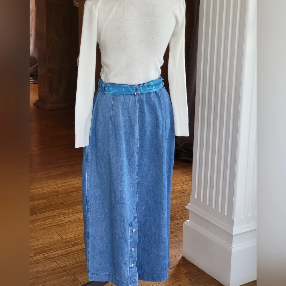 Gotcha Covered Vintage Midi Denim Skirt Large (Vtg Size 14)